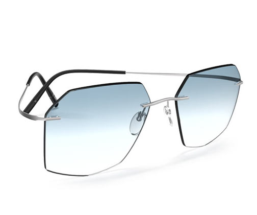 Blue frameless sunglasses